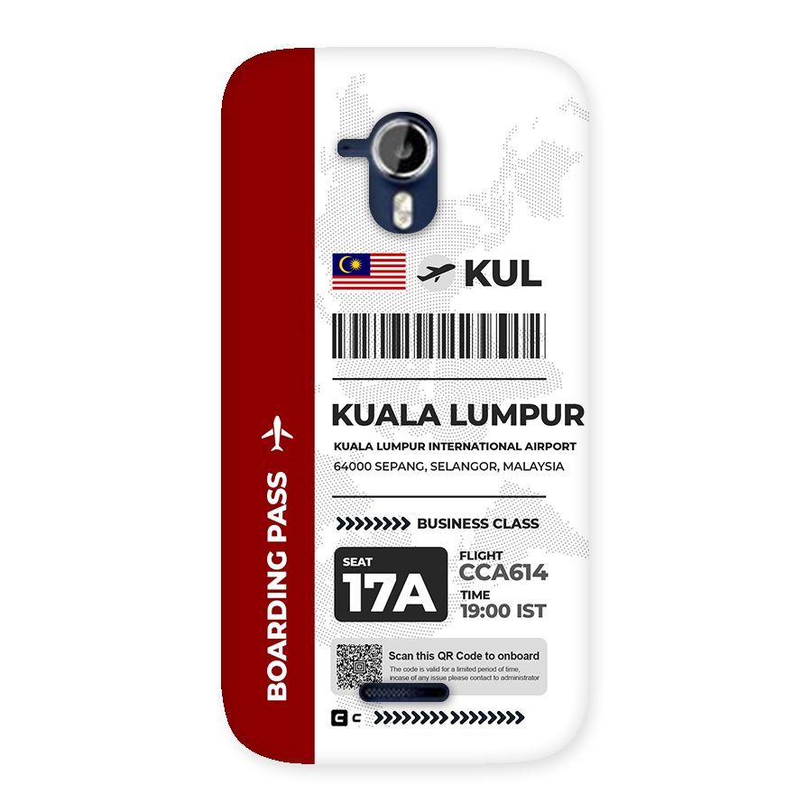 International Boarding Pass Kuala Lumpur Back Case for Canvas Magnus A117