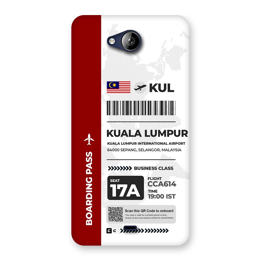 International Boarding Pass Kuala Lumpur Back Case for Canvas Play Q355