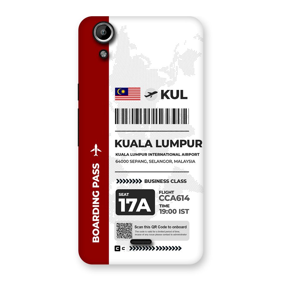 International Boarding Pass Kuala Lumpur Back Case for Canvas Selfie Lens Q345