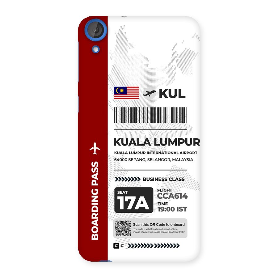 International Boarding Pass Kuala Lumpur Back Case for Desire 820