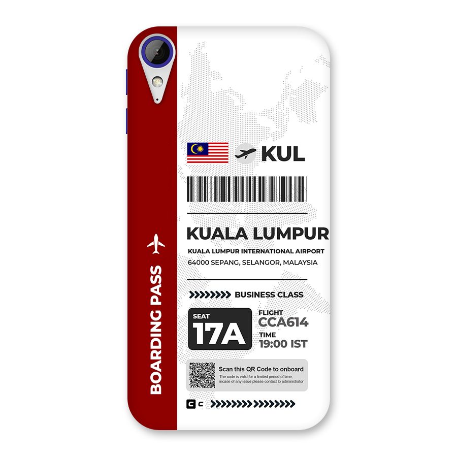 International Boarding Pass Kuala Lumpur Back Case for Desire 830
