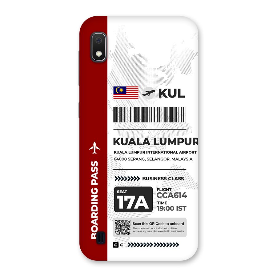 International Boarding Pass Kuala Lumpur Back Case for Galaxy A10