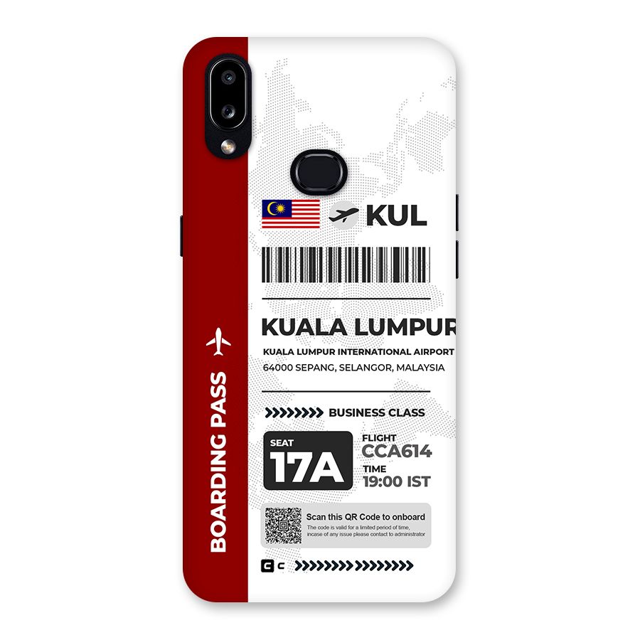 International Boarding Pass Kuala Lumpur Back Case for Galaxy A10s