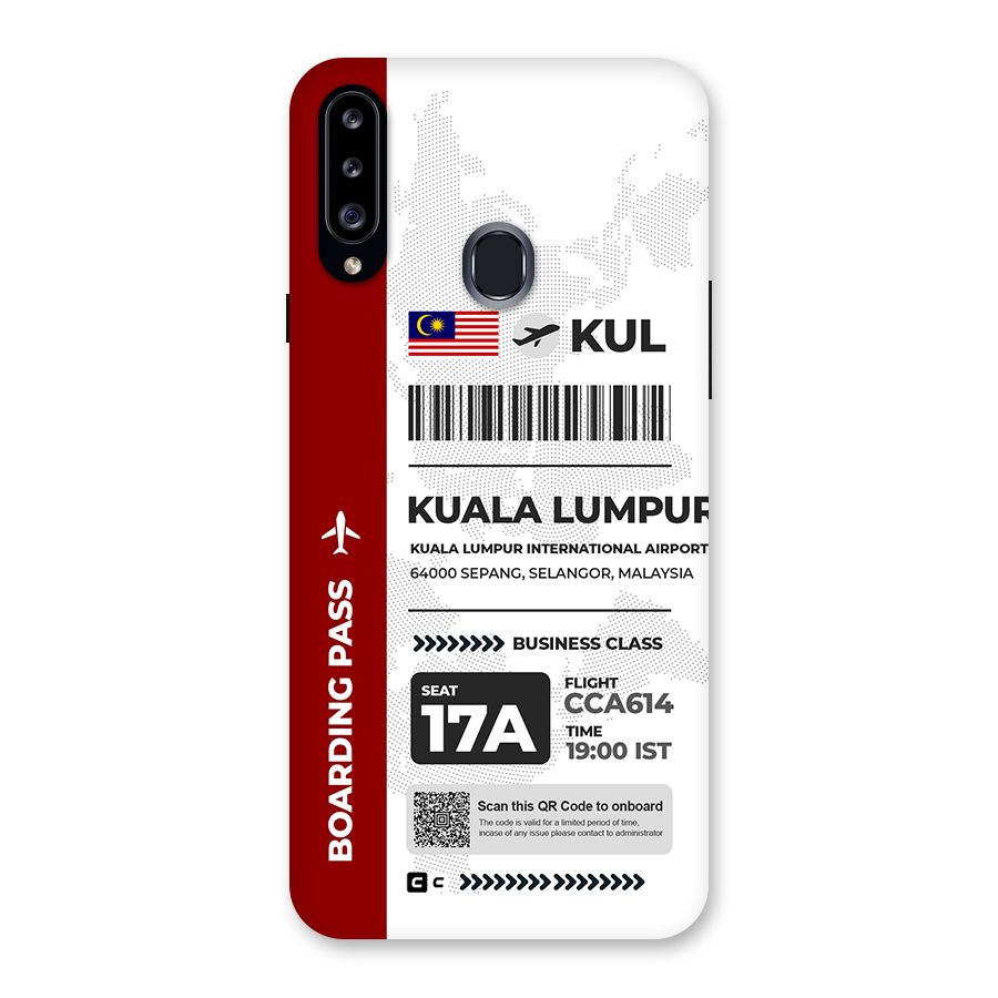 International Boarding Pass Kuala Lumpur Back Case for Galaxy A20s