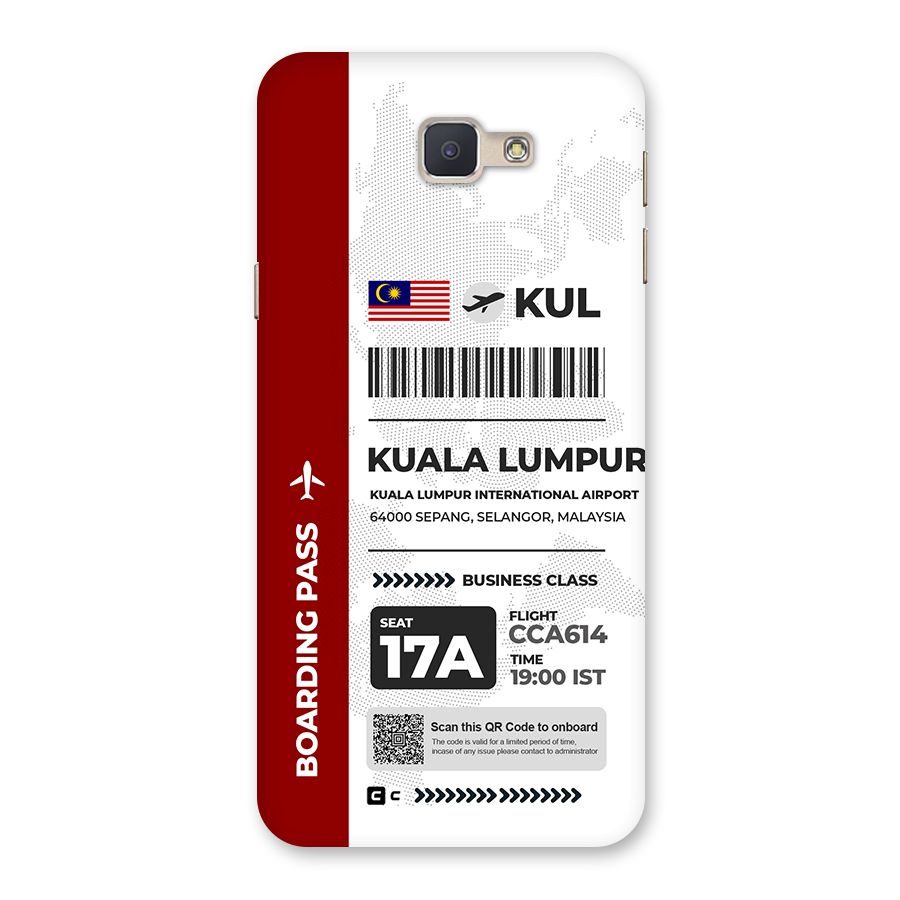 International Boarding Pass Kuala Lumpur Back Case for Galaxy J5 Prime