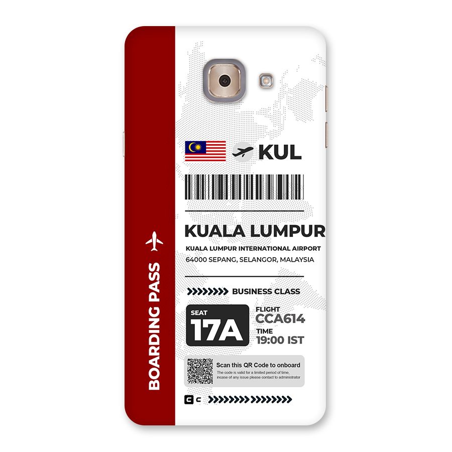 International Boarding Pass Kuala Lumpur Back Case for Galaxy J7 Max