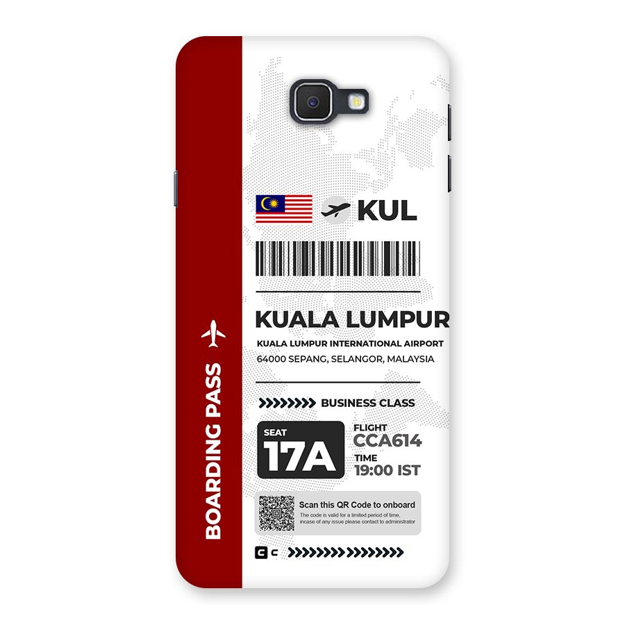 International Boarding Pass Kuala Lumpur Back Case for Galaxy J7 Prime