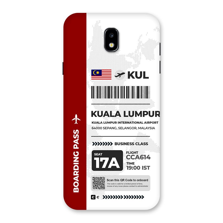 International Boarding Pass Kuala Lumpur Back Case for Galaxy J7 Pro