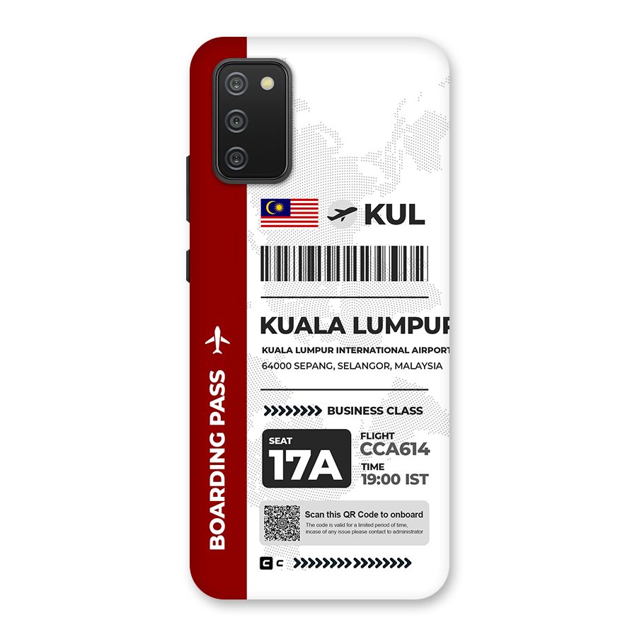 International Boarding Pass Kuala Lumpur Back Case for Galaxy M02s