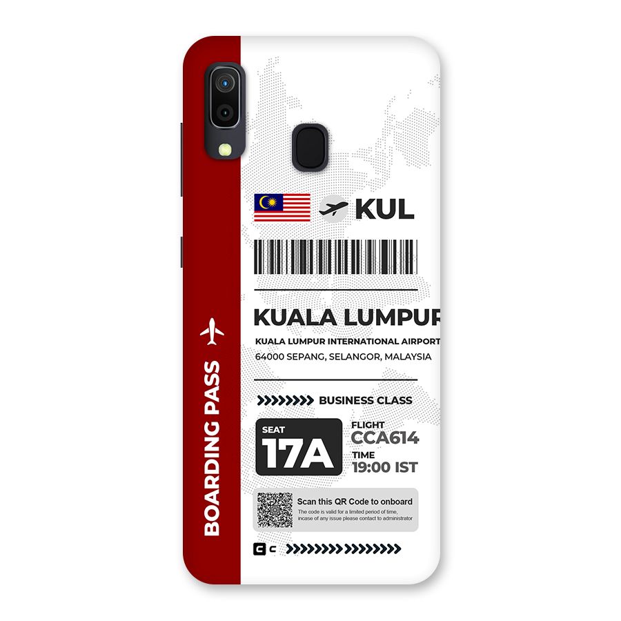International Boarding Pass Kuala Lumpur Back Case for Galaxy M10s
