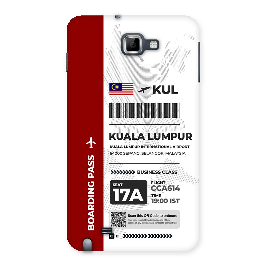 International Boarding Pass Kuala Lumpur Back Case for Galaxy Note