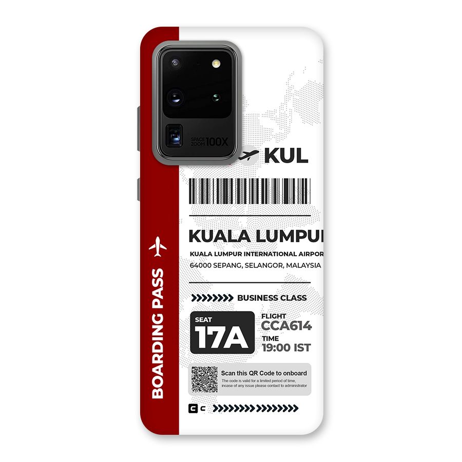 International Boarding Pass Kuala Lumpur Back Case for Galaxy S20 Ultra