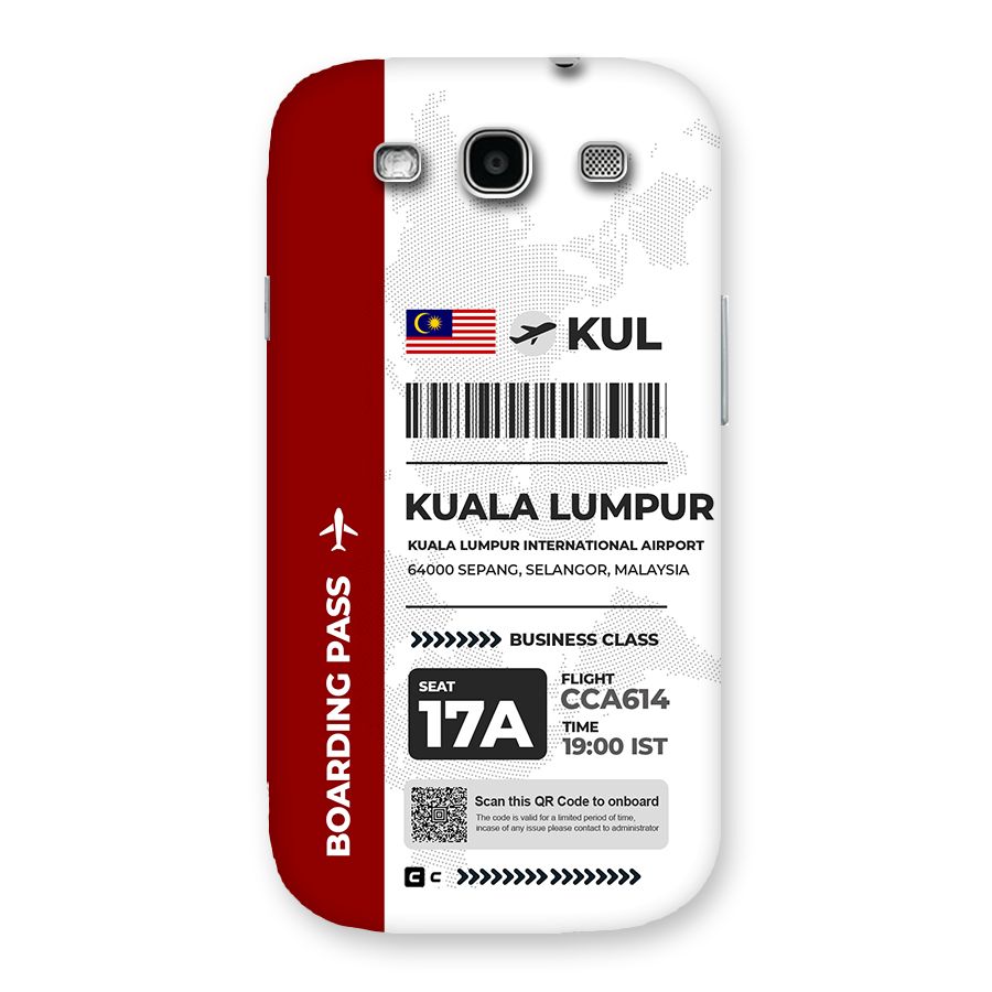 International Boarding Pass Kuala Lumpur Back Case for Galaxy S3