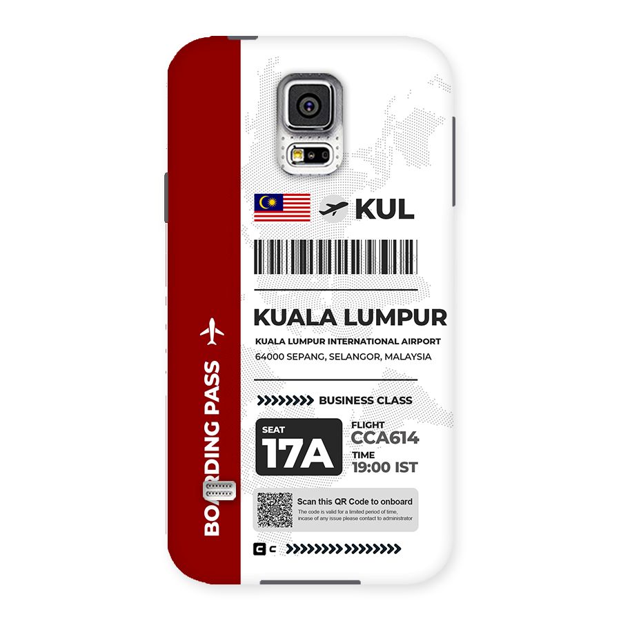 International Boarding Pass Kuala Lumpur Back Case for Galaxy S5