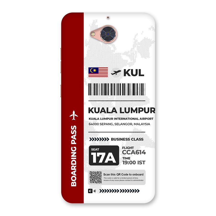 International Boarding Pass Kuala Lumpur Back Case for Gionee S6 Pro