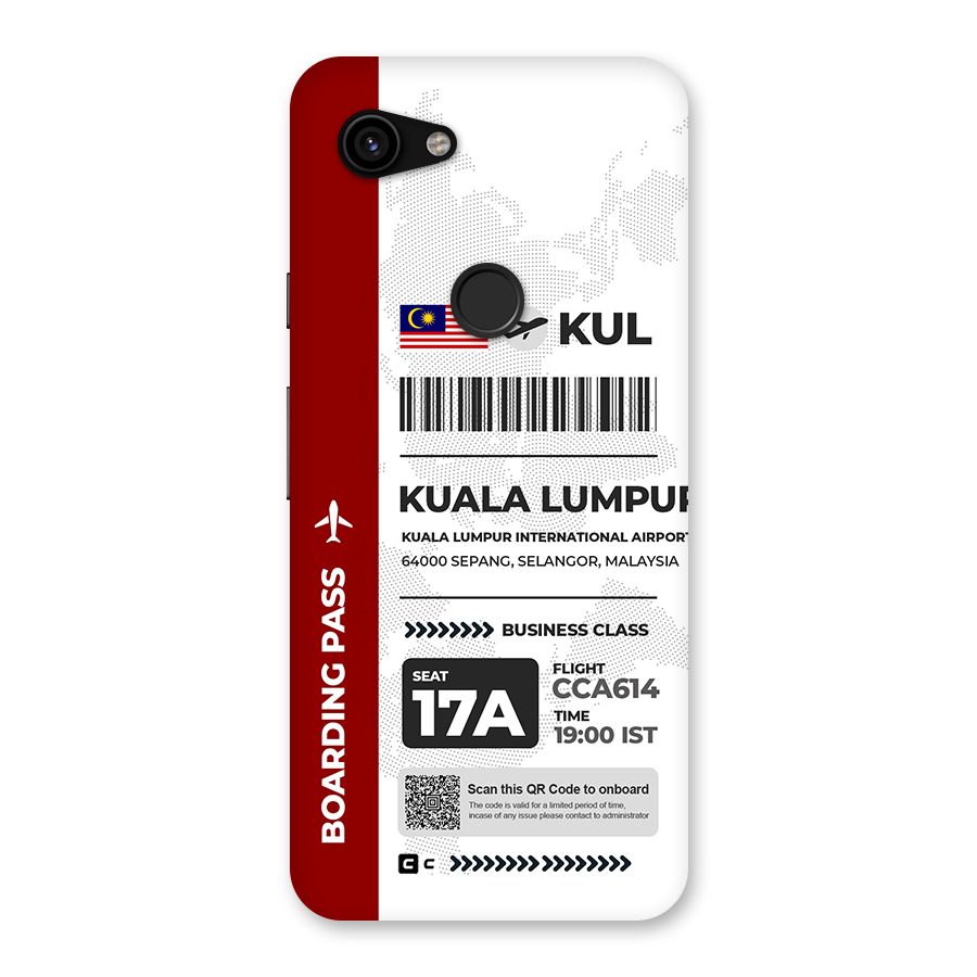 International Boarding Pass Kuala Lumpur Back Case for Google Pixel 3a