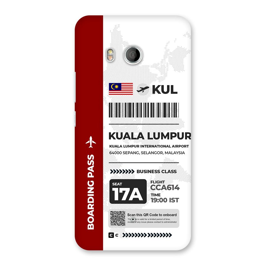 International Boarding Pass Kuala Lumpur Back Case for HTC U11