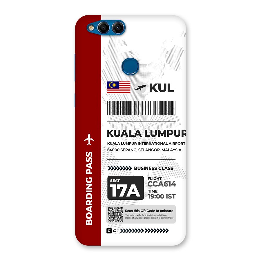 International Boarding Pass Kuala Lumpur Back Case for Honor 7X