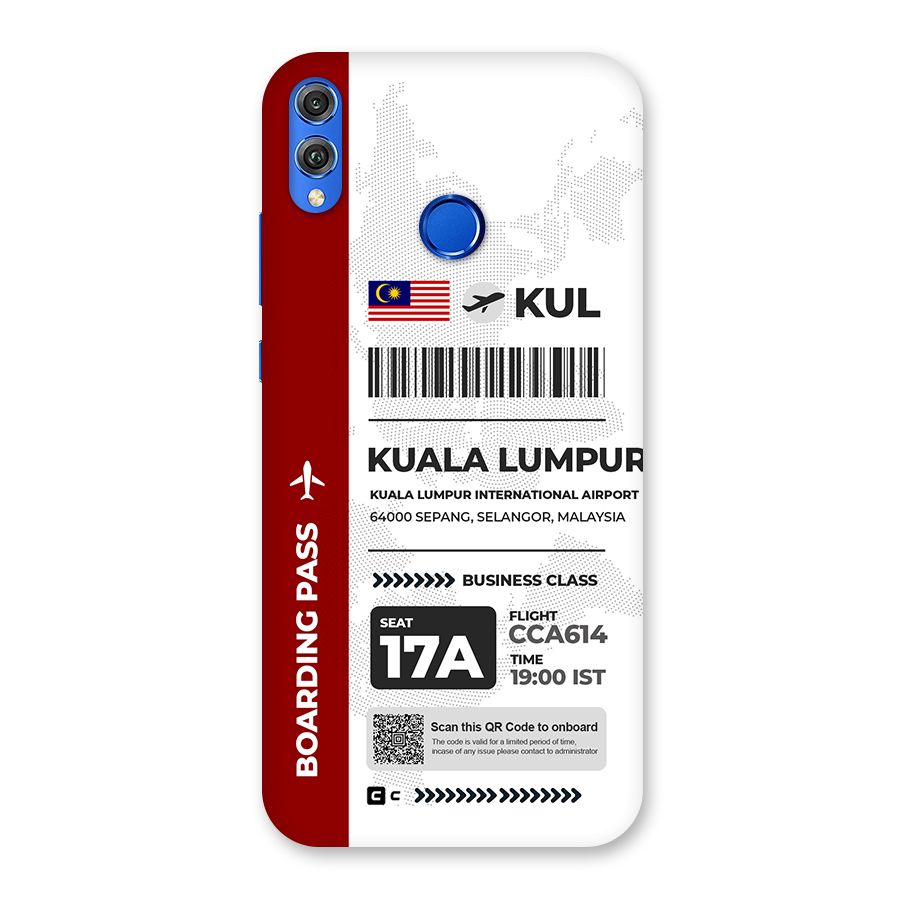 International Boarding Pass Kuala Lumpur Back Case for Honor 8X