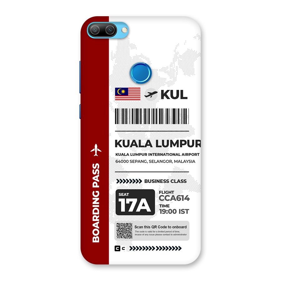 International Boarding Pass Kuala Lumpur Back Case for Honor 9N