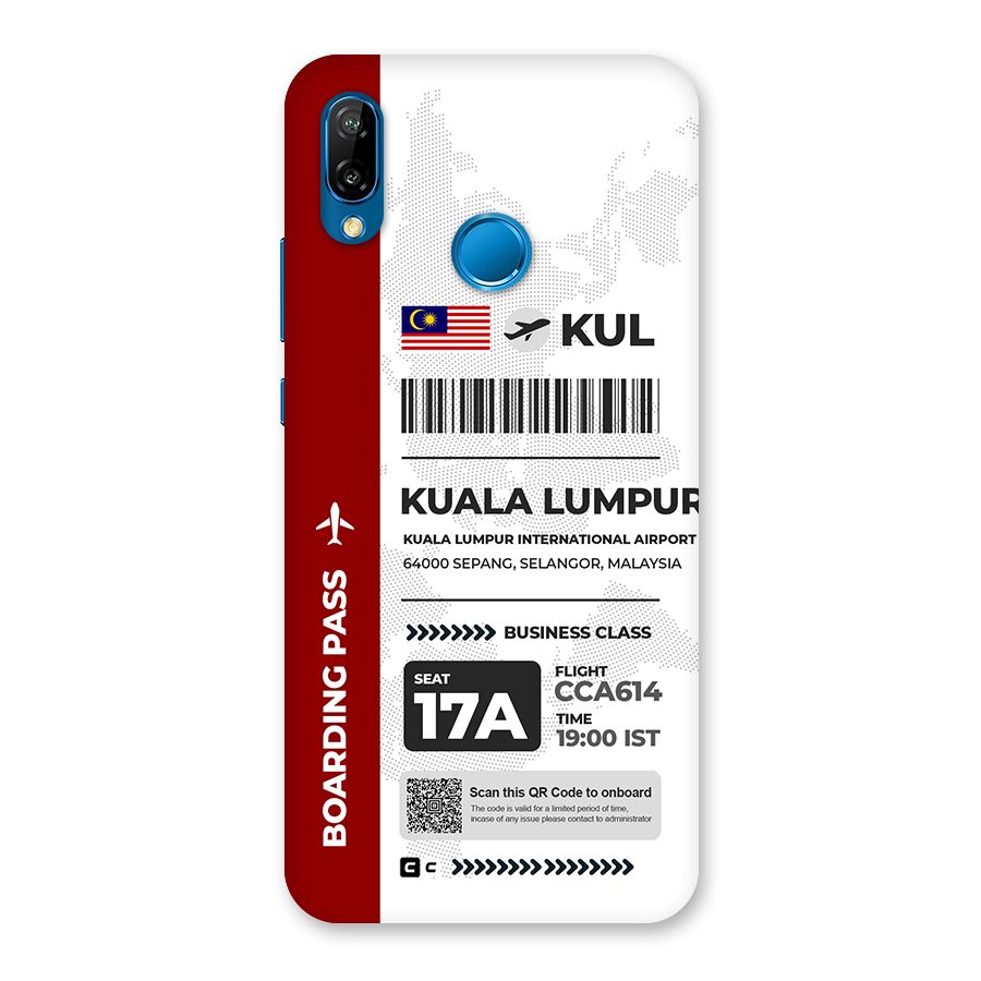 International Boarding Pass Kuala Lumpur Back Case for Huawei P20 Lite
