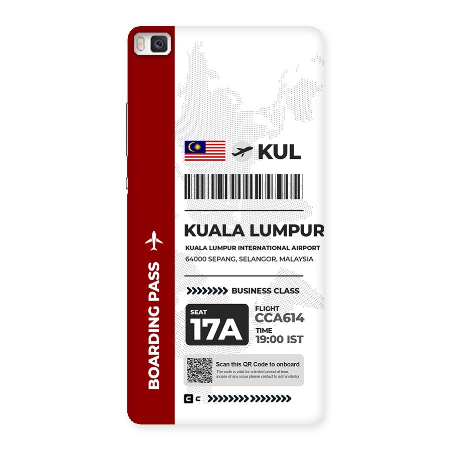 International Boarding Pass Kuala Lumpur Back Case for Huawei P8