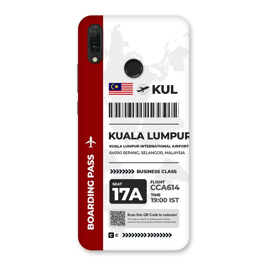 International Boarding Pass Kuala Lumpur Back Case for Huawei Y9 (2019)