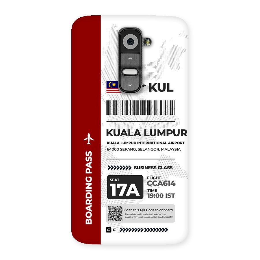 International Boarding Pass Kuala Lumpur Back Case for LG G2