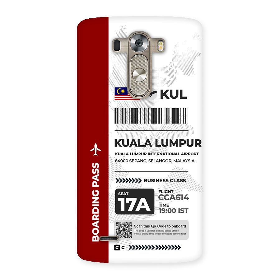 International Boarding Pass Kuala Lumpur Back Case for LG G3