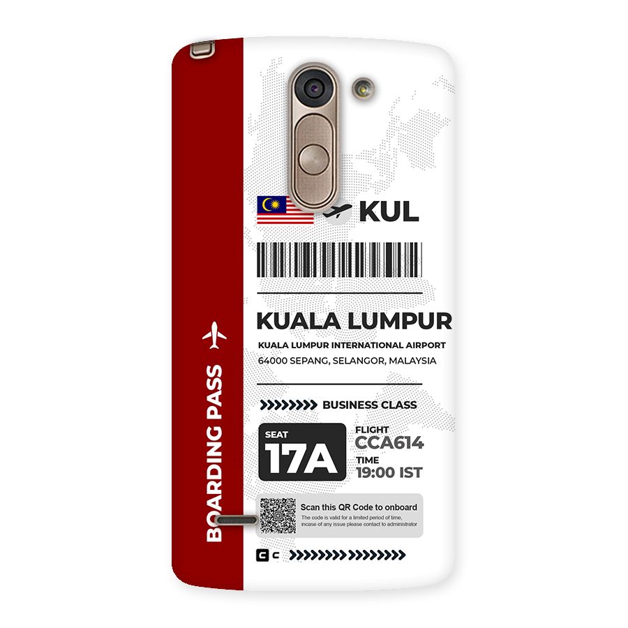 International Boarding Pass Kuala Lumpur Back Case for LG G3 Stylus