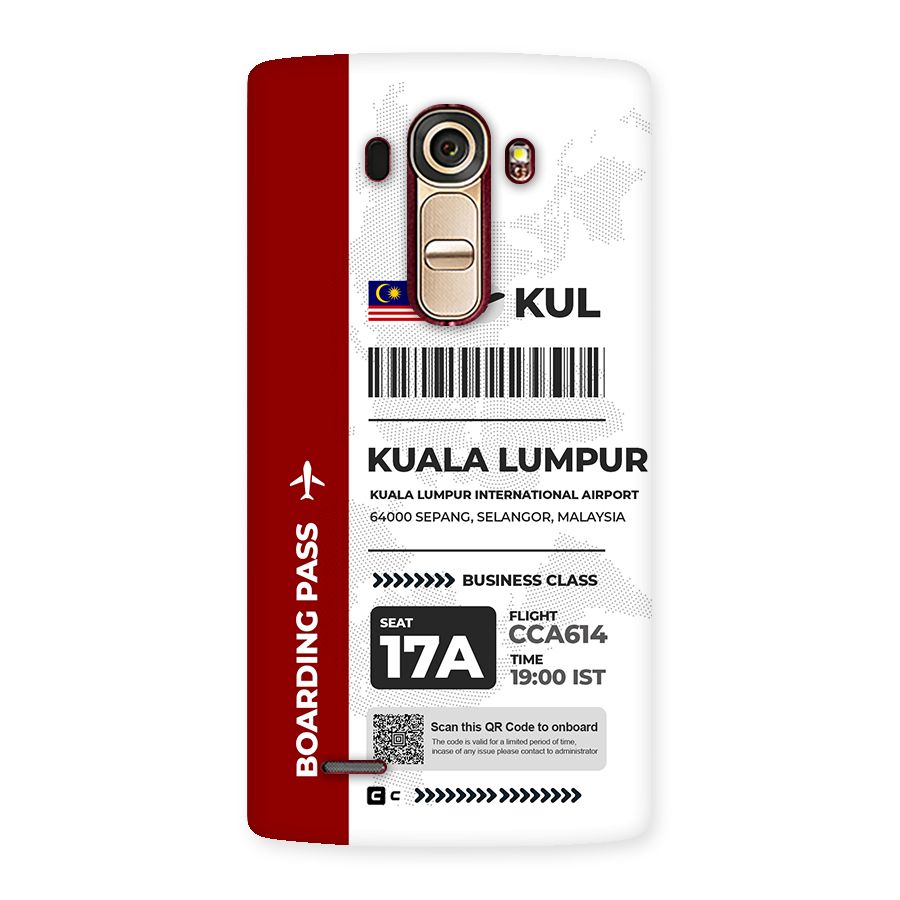 International Boarding Pass Kuala Lumpur Back Case for LG G4