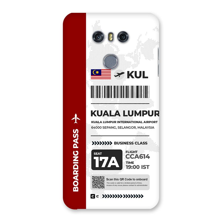 International Boarding Pass Kuala Lumpur Back Case for LG G6