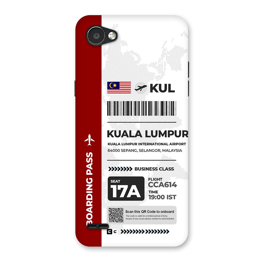 International Boarding Pass Kuala Lumpur Back Case for LG Q6