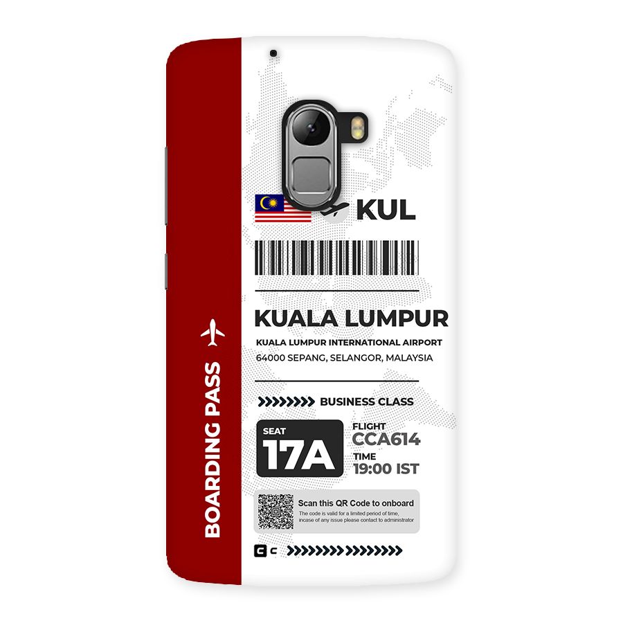 International Boarding Pass Kuala Lumpur Back Case for Lenovo K4 Note