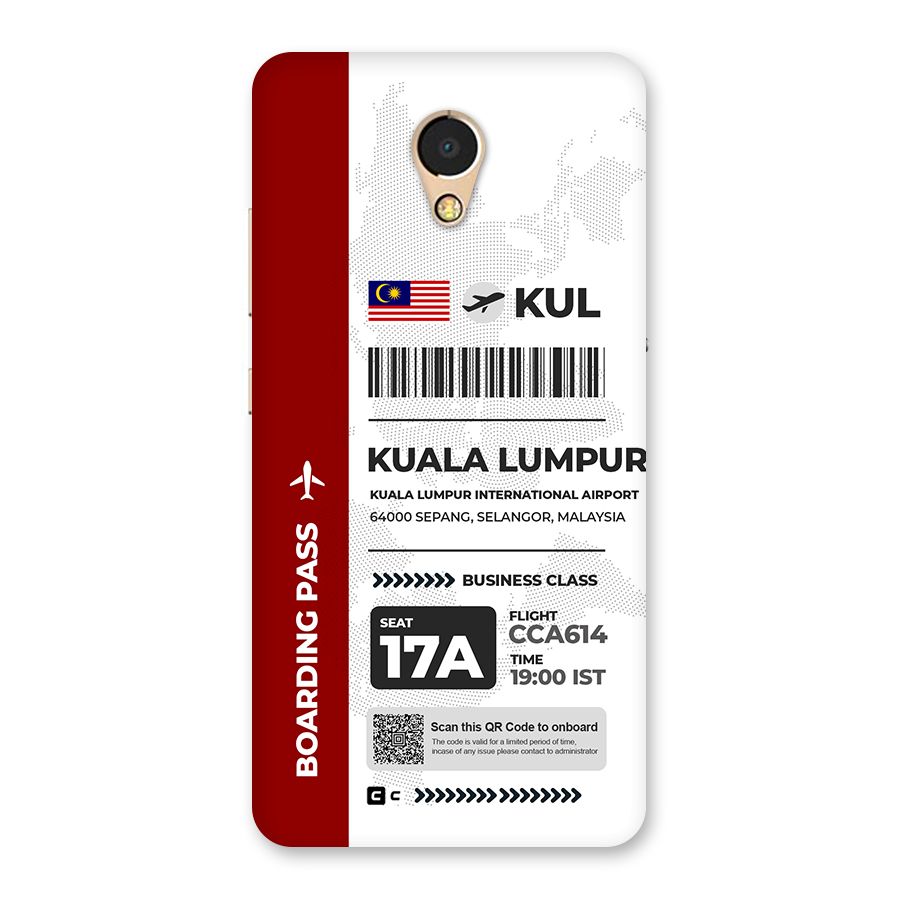 International Boarding Pass Kuala Lumpur Back Case for Lenovo P2