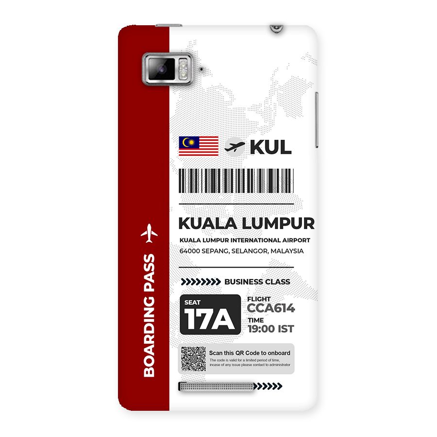International Boarding Pass Kuala Lumpur Back Case for Lenovo Vibe Z K910