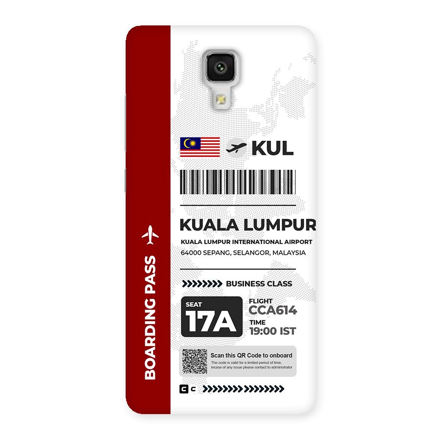 International Boarding Pass Kuala Lumpur Back Case for Mi4