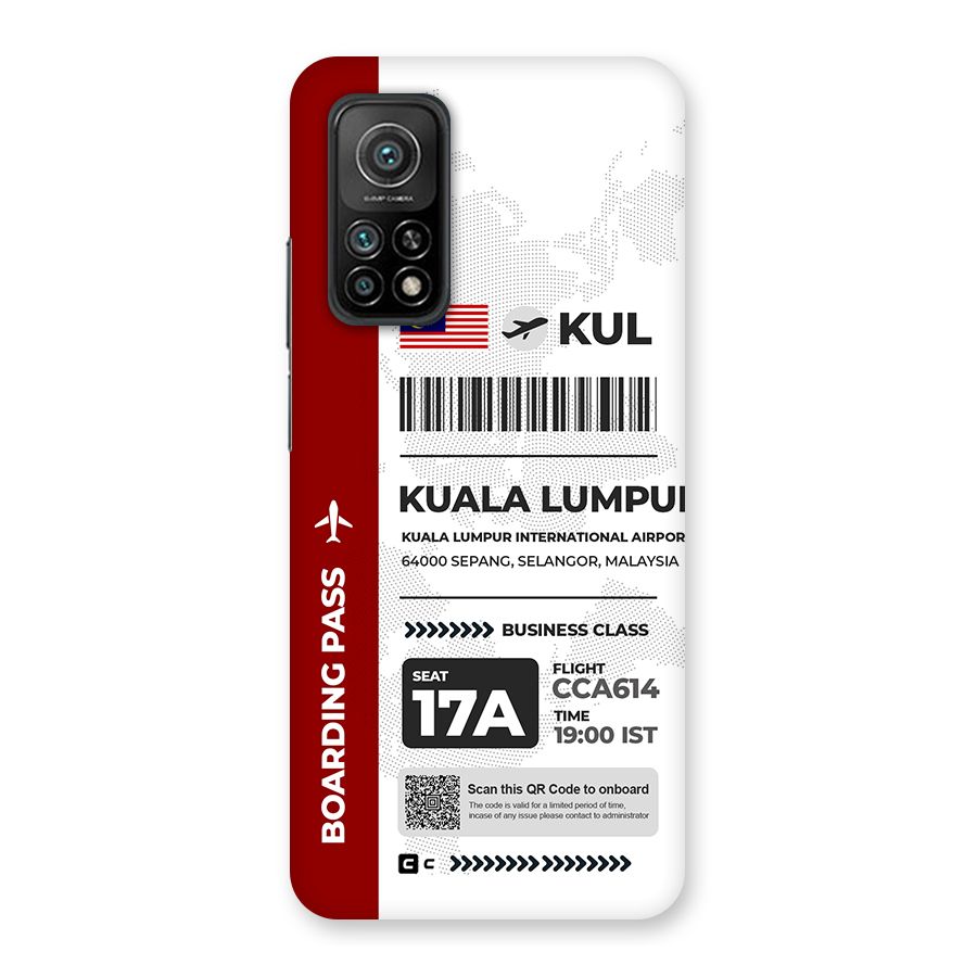 International Boarding Pass Kuala Lumpur Back Case for Mi 10T 5G
