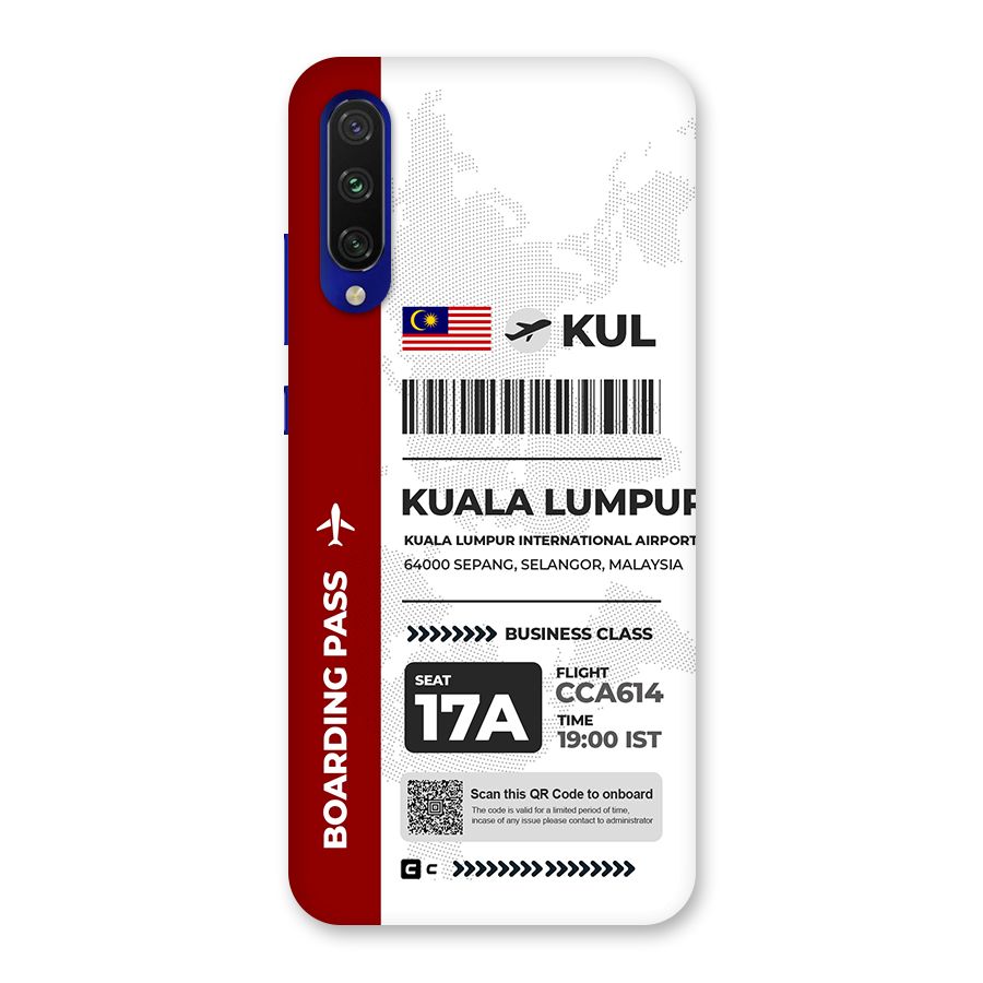 International Boarding Pass Kuala Lumpur Back Case for Mi A3