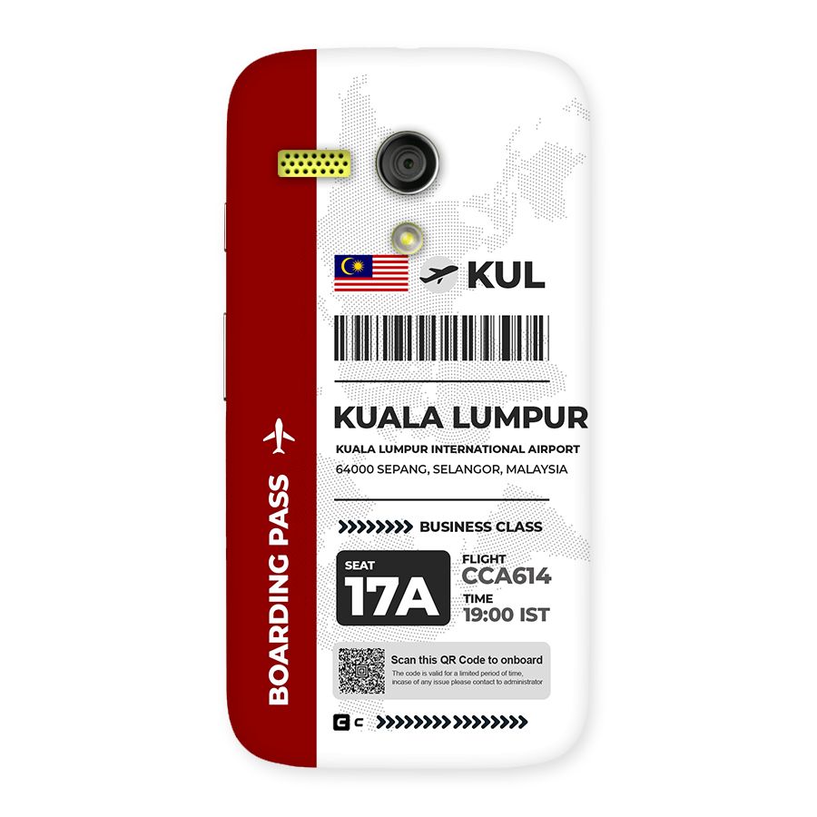 International Boarding Pass Kuala Lumpur Back Case for Moto G