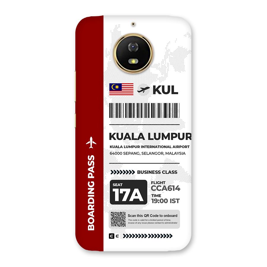 International Boarding Pass Kuala Lumpur Back Case for Moto G5s