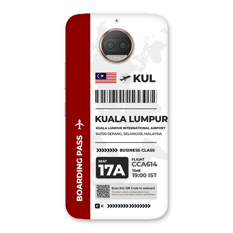 International Boarding Pass Kuala Lumpur Back Case for Moto G5s Plus