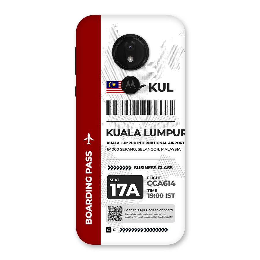 International Boarding Pass Kuala Lumpur Back Case for Moto G7 Power