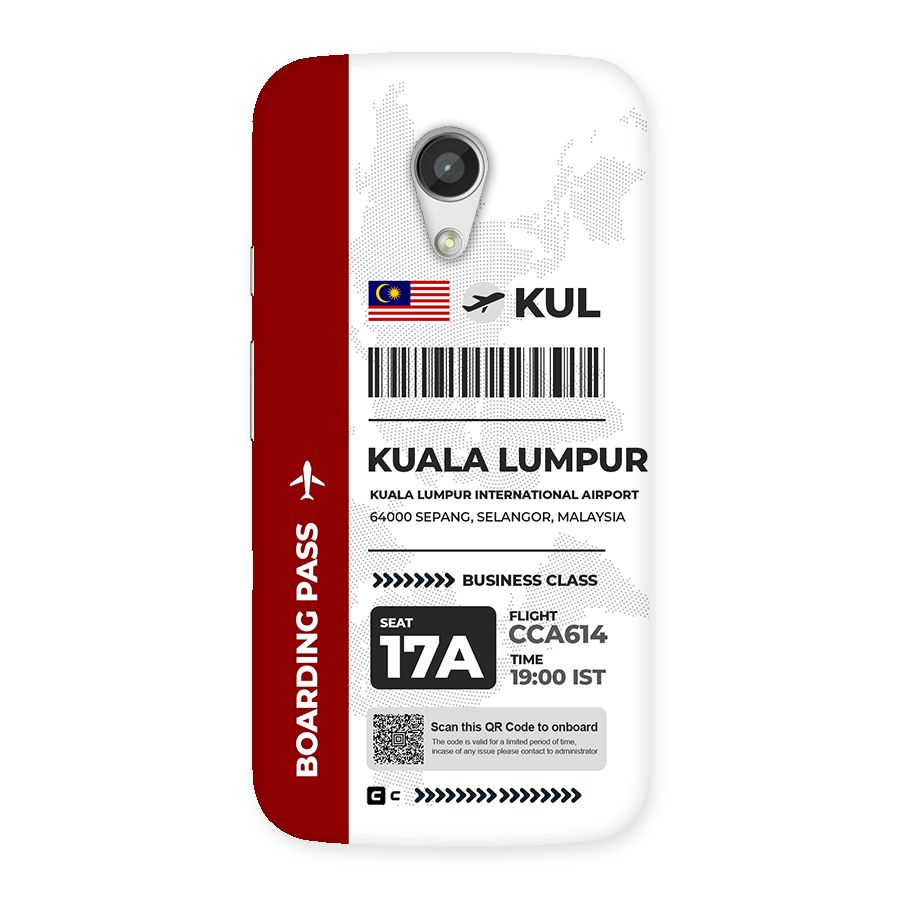 International Boarding Pass Kuala Lumpur Back Case for Moto G 2nd Gen
