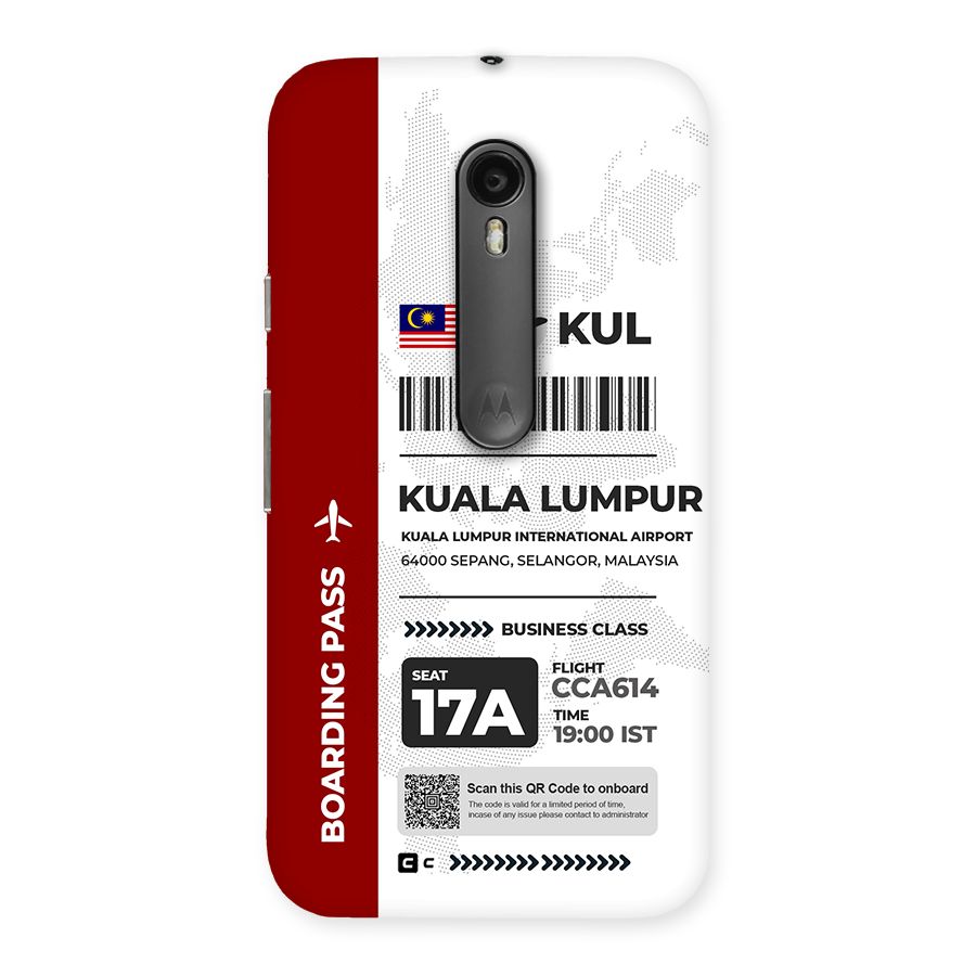 International Boarding Pass Kuala Lumpur Back Case for Moto G Turbo