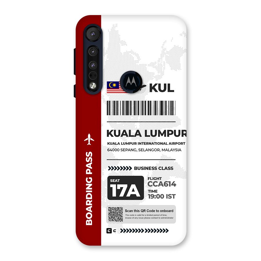 International Boarding Pass Kuala Lumpur Back Case for Motorola One Macro