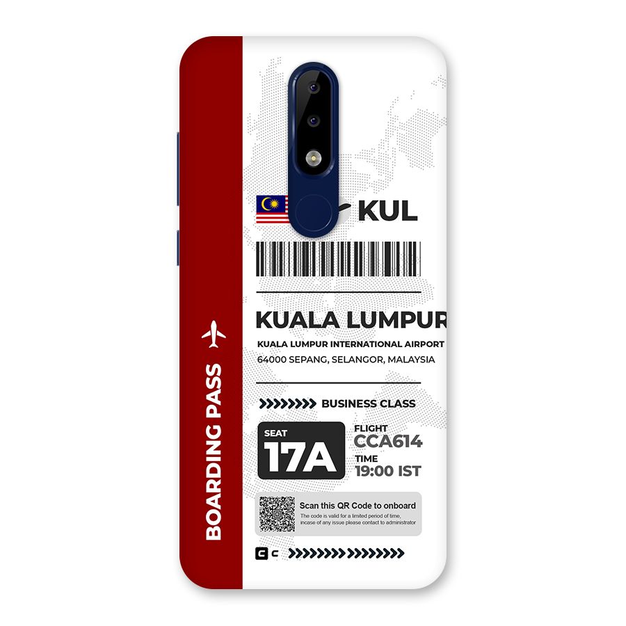 International Boarding Pass Kuala Lumpur Back Case for Nokia 5.1 Plus