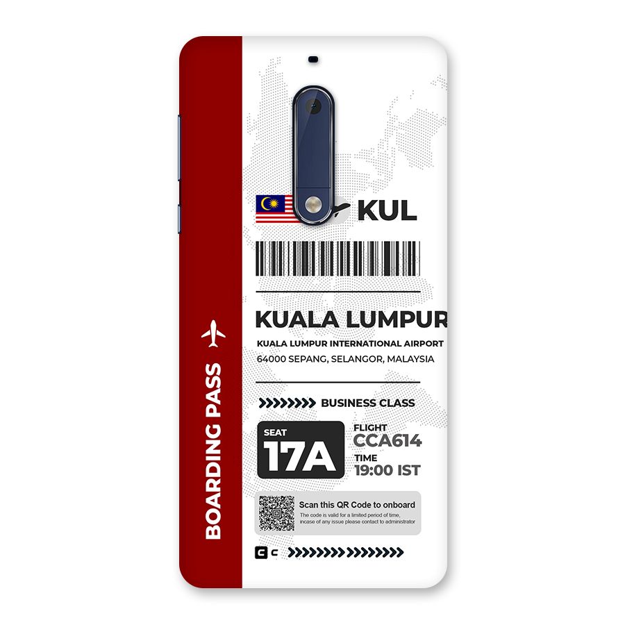 International Boarding Pass Kuala Lumpur Back Case for Nokia 5
