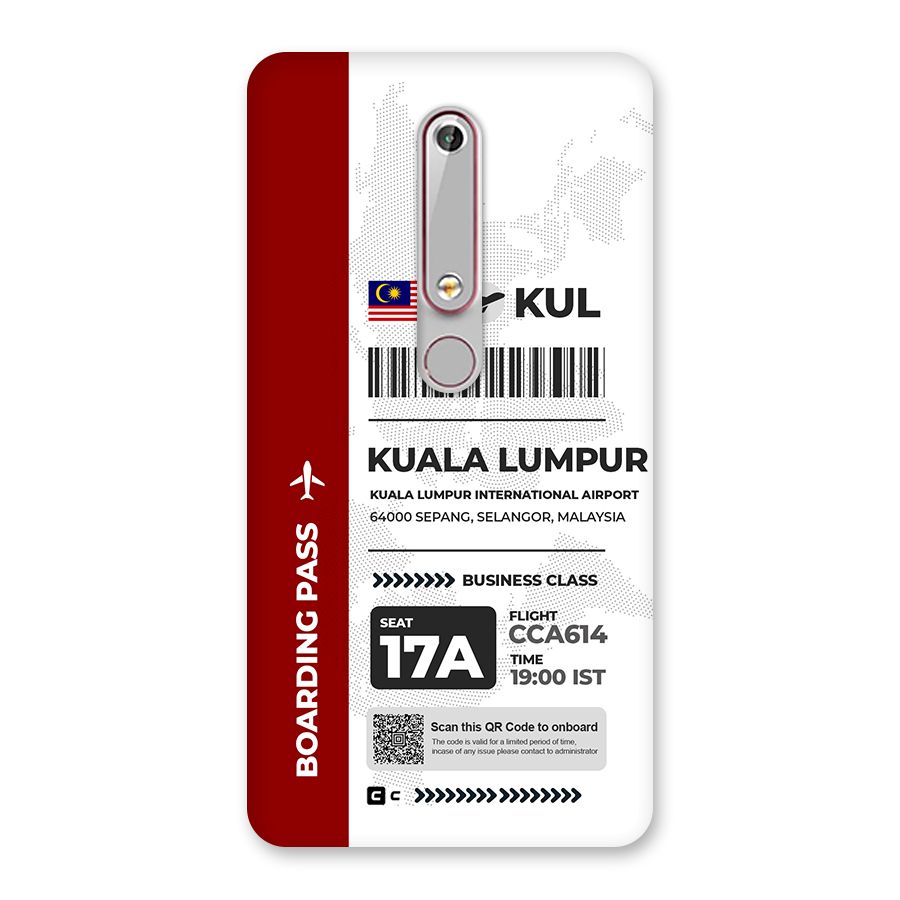 International Boarding Pass Kuala Lumpur Back Case for Nokia 6.1