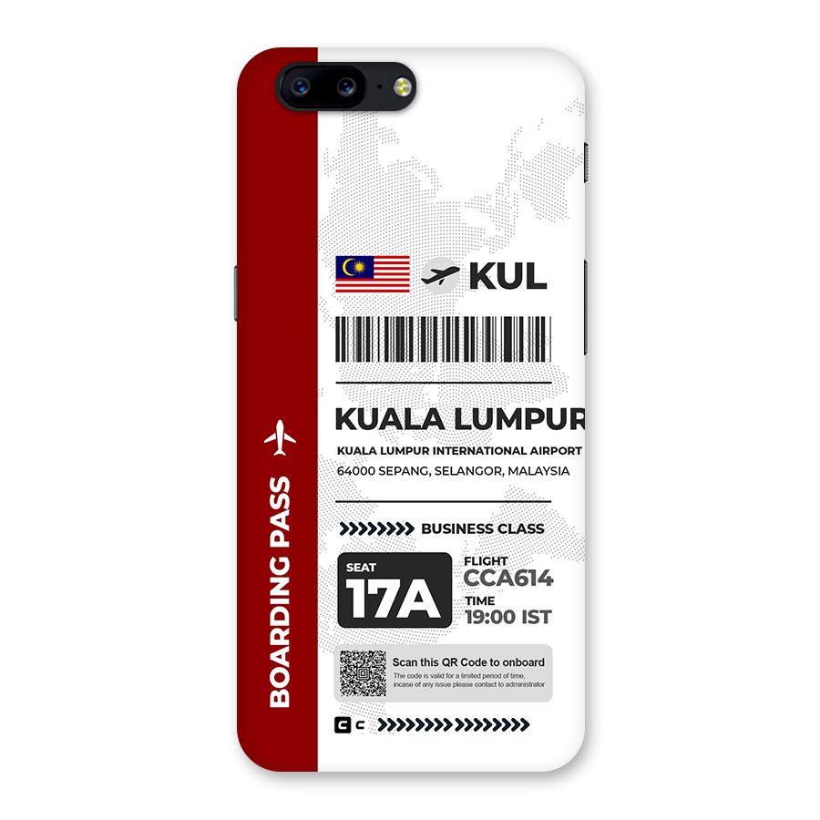 International Boarding Pass Kuala Lumpur Back Case for OnePlus 5